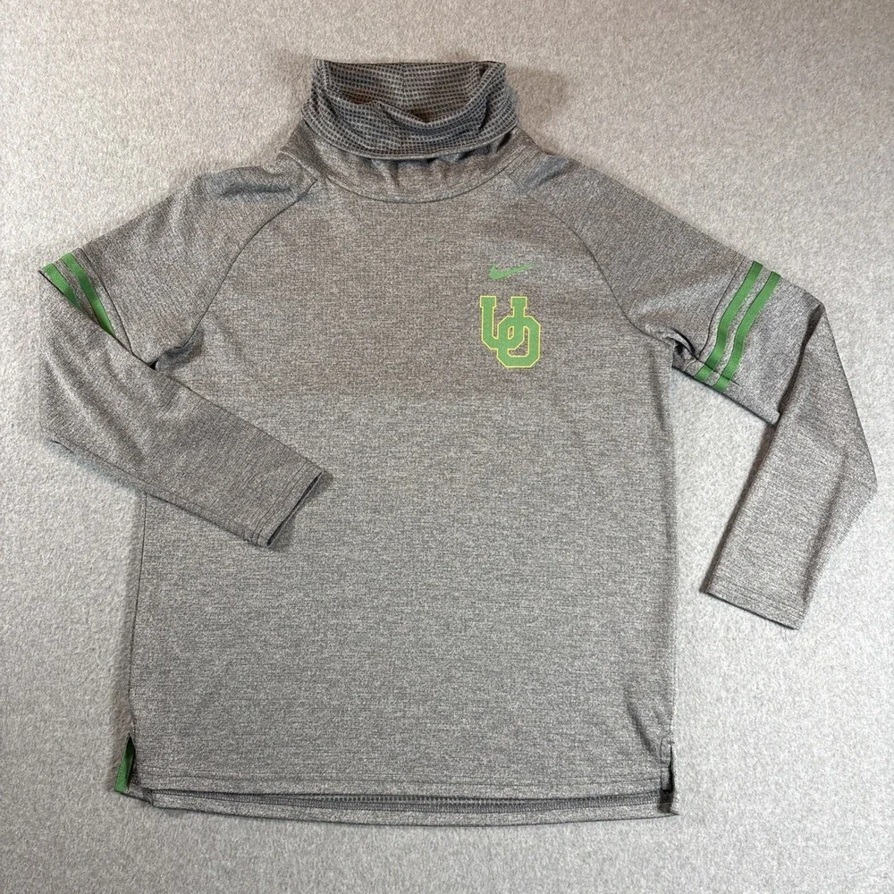 Nike Oregon Ducks women's funnel neck long-sleeve sweatshirt Sz L Preowned
